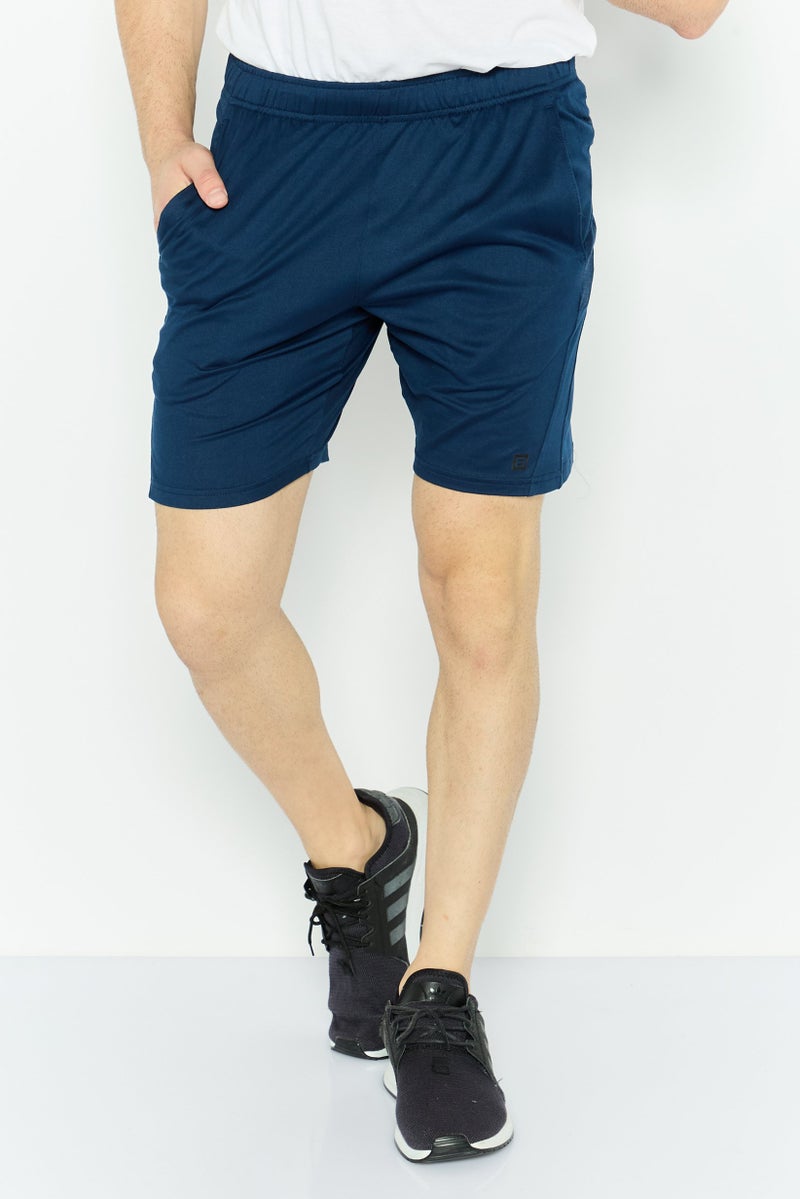 Layer 8 Men Sportswear Fit 8 inseam Training Shorts, Navy - Image 1